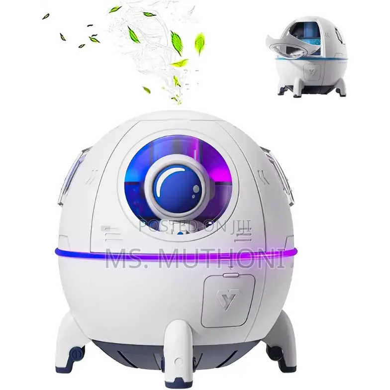Spaceship Shape Astronaut Humidifier With Night Light Openable Hatch