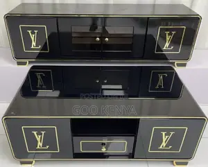 Home Tv Table Set; Storage Tv Stand With Smooth White Finish Table Set