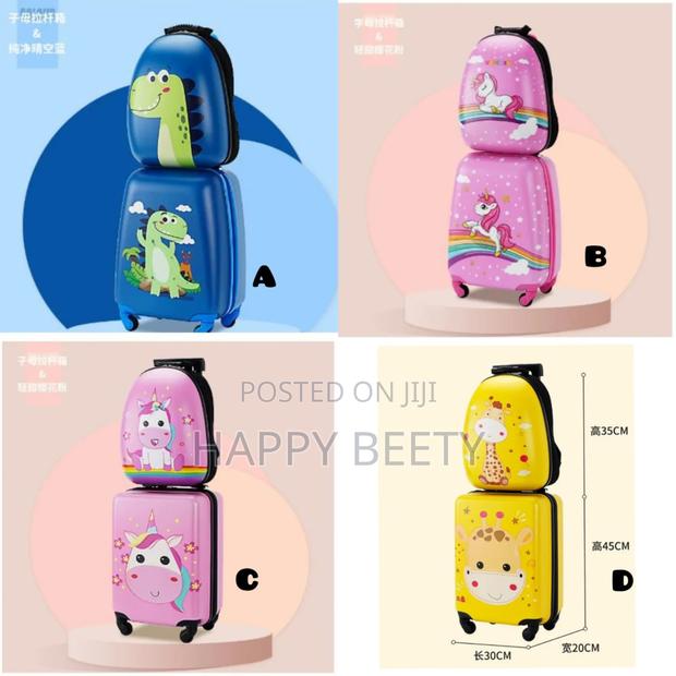 *2 in 1 Cartoon Themed Kids Trolley Suitcase With Backpack