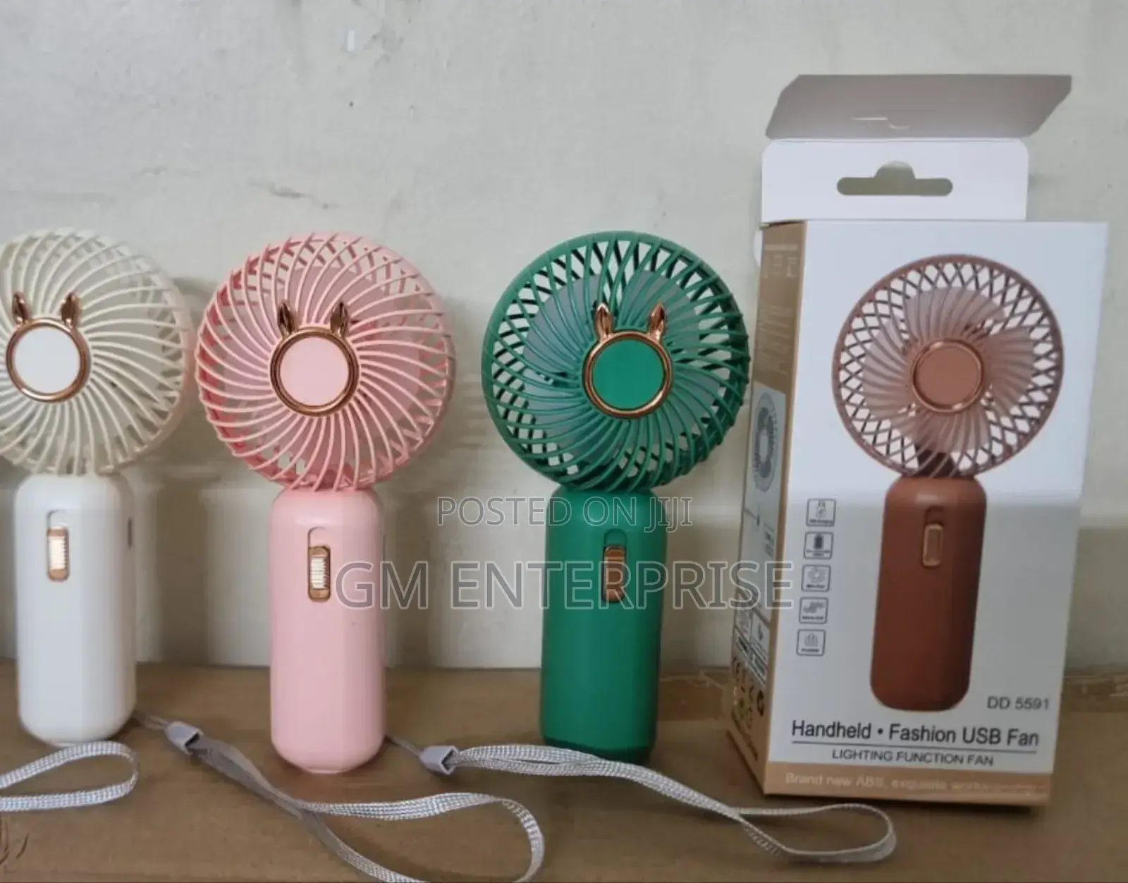Hand Held Rechargable 2 Speed 2 Gear Lighting Mini Fan
