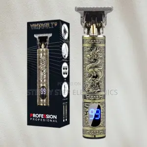 T9 Golden Dragon Metal Hair Clipper With Led Display Sharp T-Blade