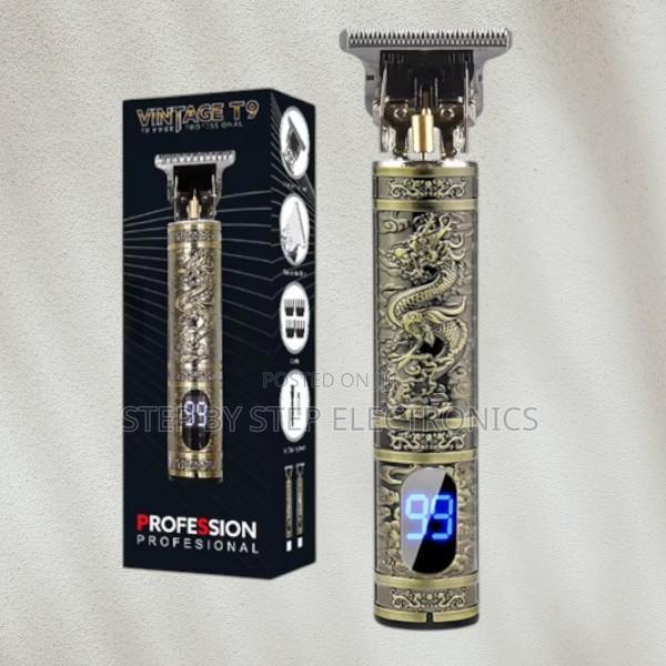 T9 Golden Dragon Metal Hair Clipper With Led Display Sharp T-Blade