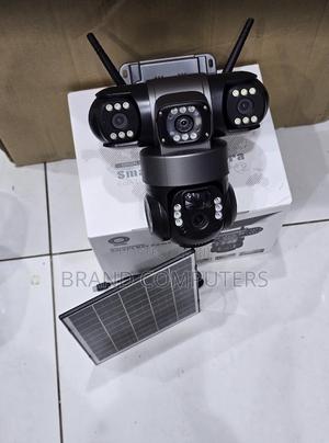 Solar 4g Simcard V380 Triple Lens Three Screens Camera Solar Powered - thumbnail 2