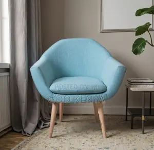 Home Chair; Modern Fabric Leisure Accent Chair With Wooden Legs