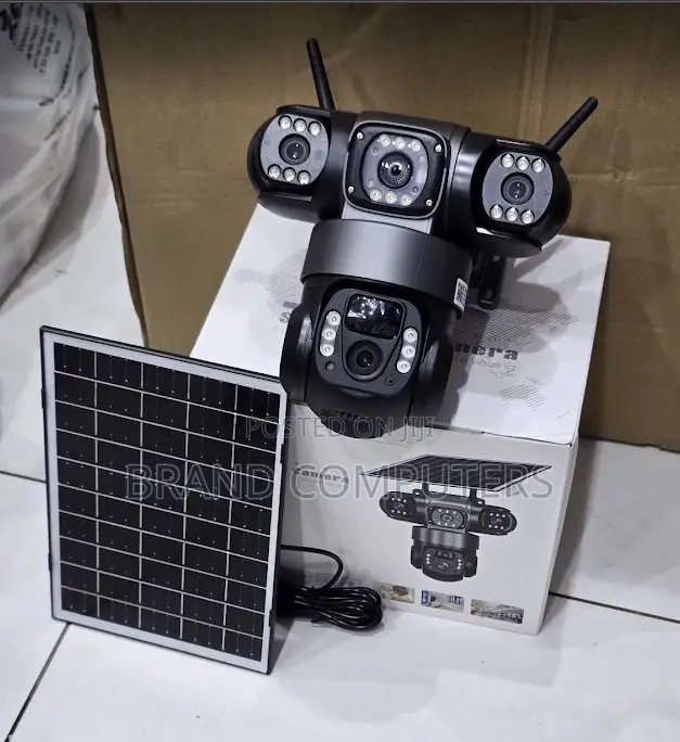 V380 4g Triple Lens Solar PTZ Solar Powered Outdoor Simcard Camera