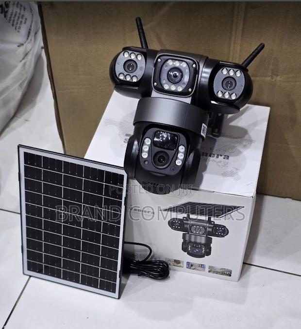 V380 4g Triple Lens Solar PTZ Solar Powered Outdoor Simcard Camera