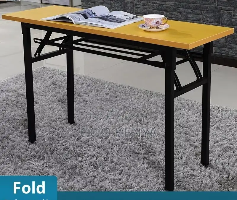 Home Table; Adjustable Portable Folding Table With Sturdy Metal Frame