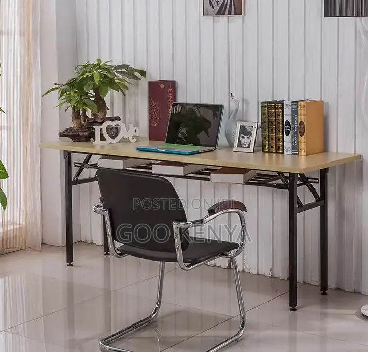 Home Table; Adjustable Portable Folding Table With Sturdy Metal Frame