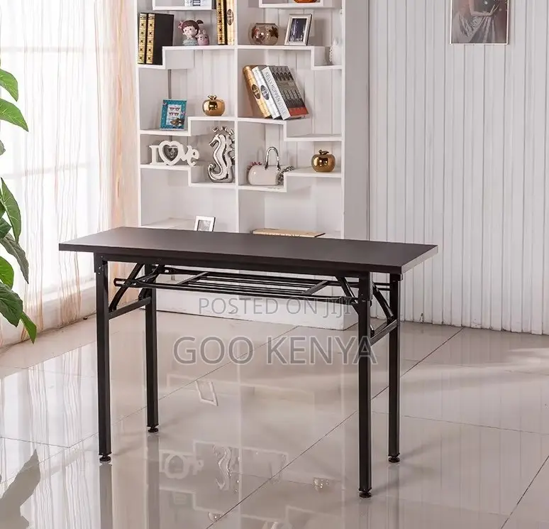 Home Table; Adjustable Portable Folding Table With Sturdy Metal Frame