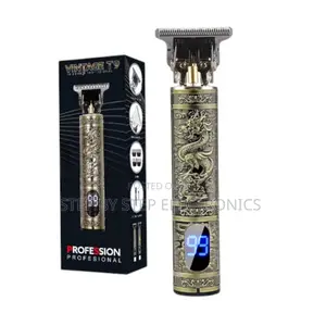 Heavy Duty Metallic Vintage T9 Hair Clipper With Led Battery Display