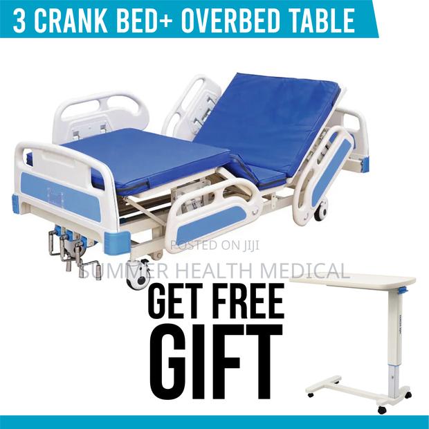 3 Crank Bed + Overbed Table - main view