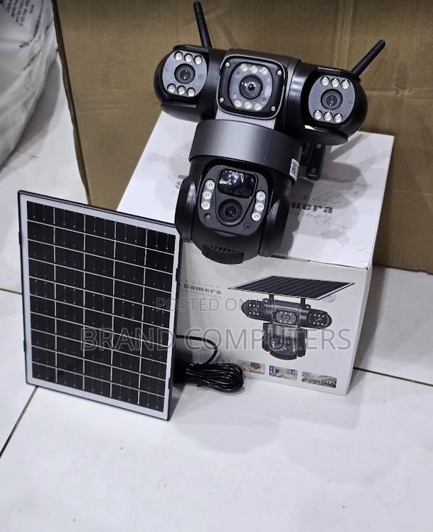 Solar Powered 4g Simcard CCTV Camera With Triple Lens Full Colour