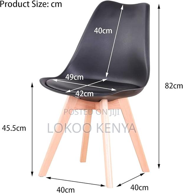 Dining Chair; Leather Padded Armless Eames Office Dining Chair - thumbnail 5