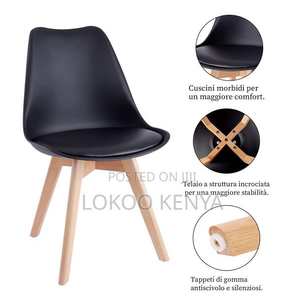 Dining Chair; Leather Padded Armless Eames Office Dining Chair - thumbnail 6