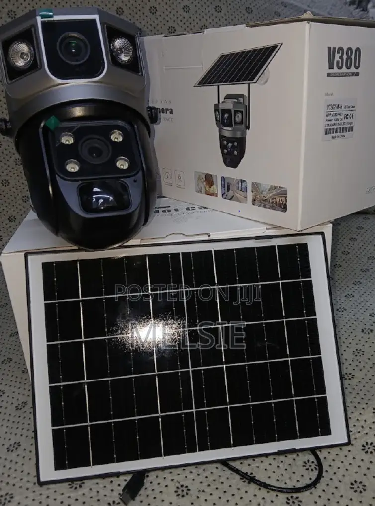 V380 4g Solar Outdoor Dual Lens PTZ Solar CCTV Security Camera