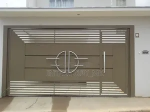 Custom Sliding Gate With Modern Horizontal Bars