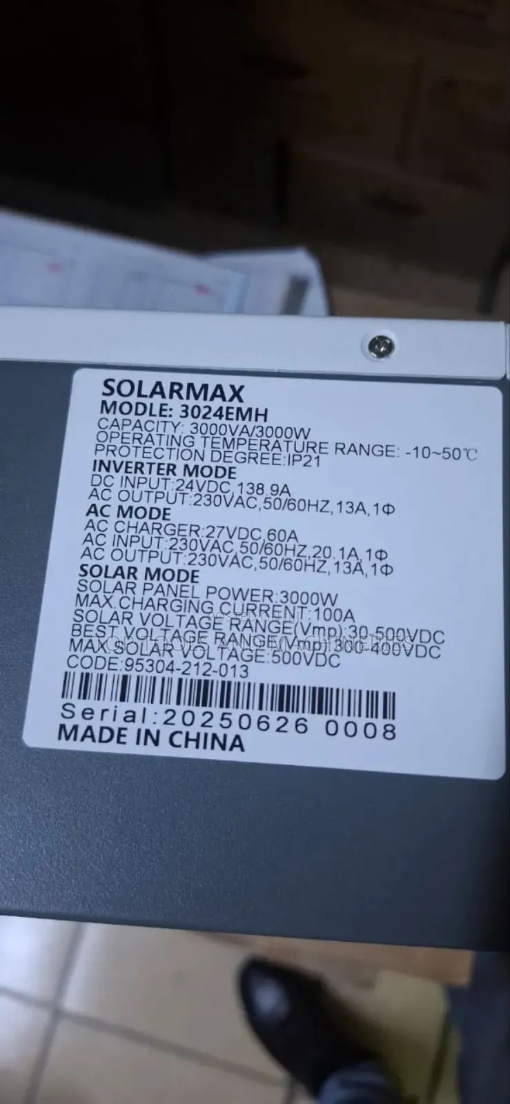 Solarmax 3kva 24v Hybrid Off-Grid Solar Inverter