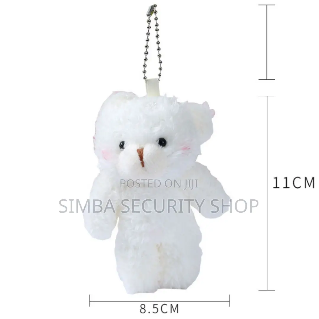 Cute Mini Teddy Bear Keyholder White Pendant Keychain Ladies Gift Toy