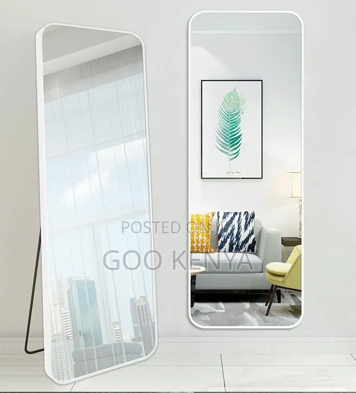 Home Mirror; Leaning Floor Standing Mirror With Sleek Frame Design