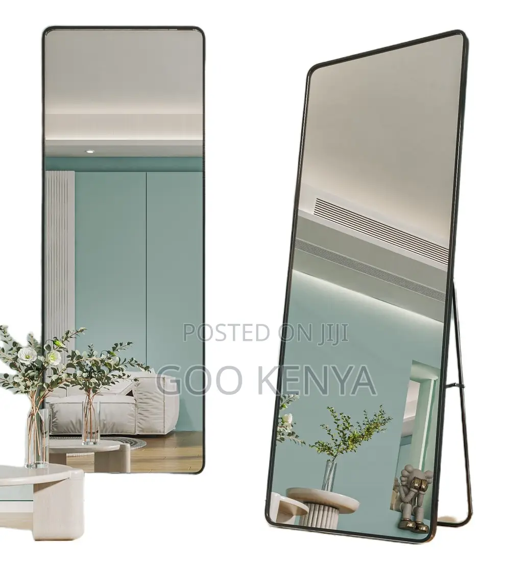 Home Mirror; Leaning Floor Standing Mirror With Sleek Frame Design