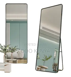 Home Mirror; Leaning Floor Standing Mirror With Sleek Frame Design