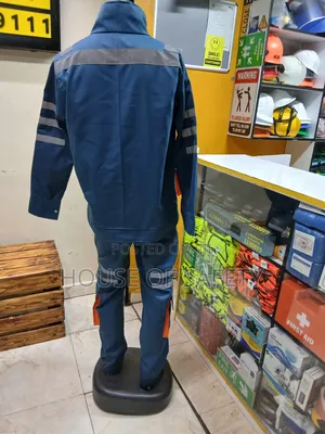 Orange Piped Engineering Suits And Blue
