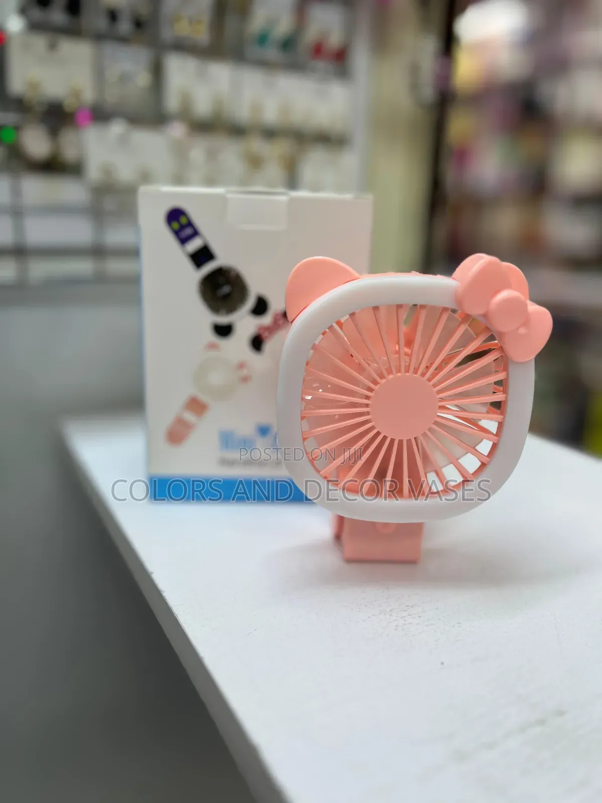 Pink Small Fan With Led Light