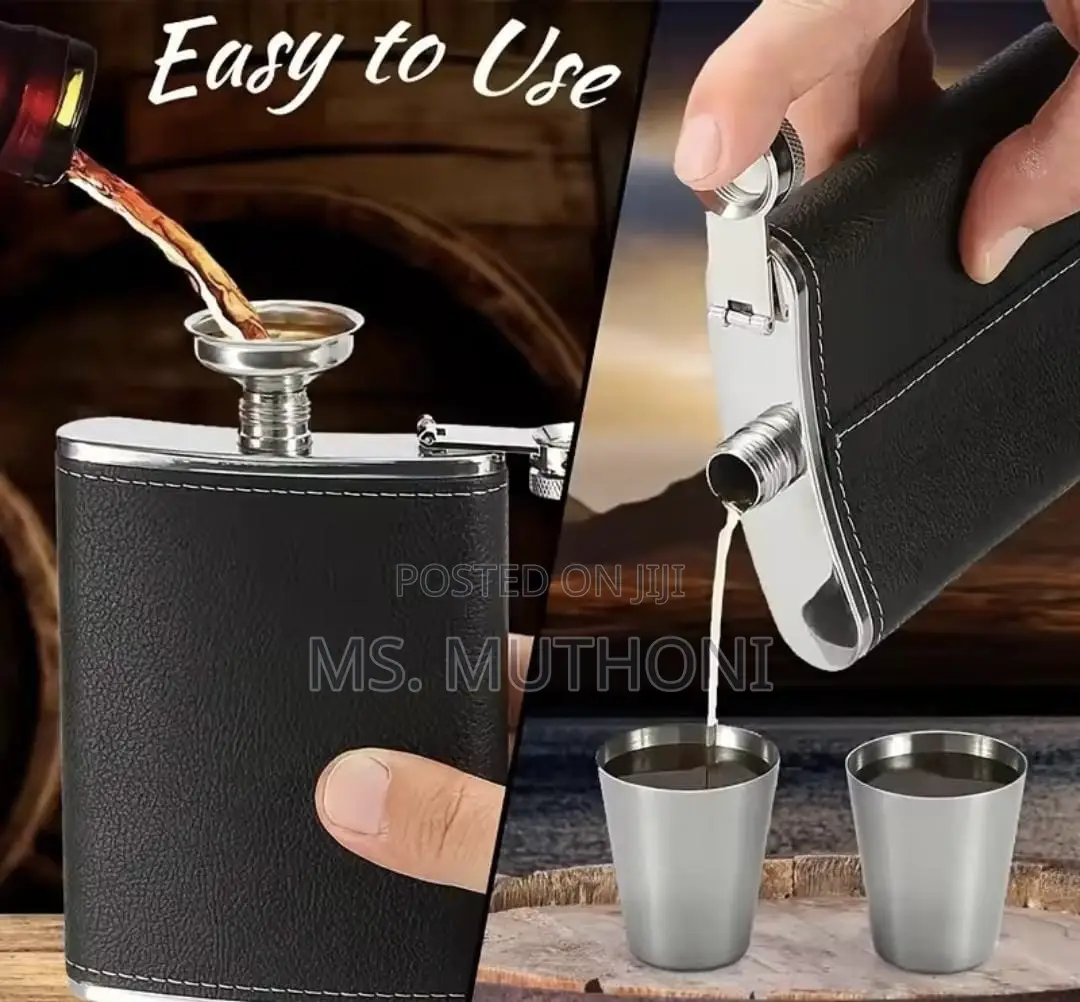 Jack Daniel's Branded Whiskey Flask Steel Tot Glasses*