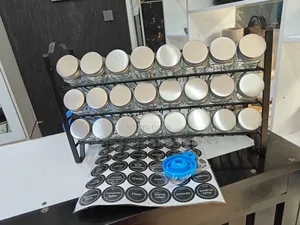 24pcs Spice Jars With Organizing Rack