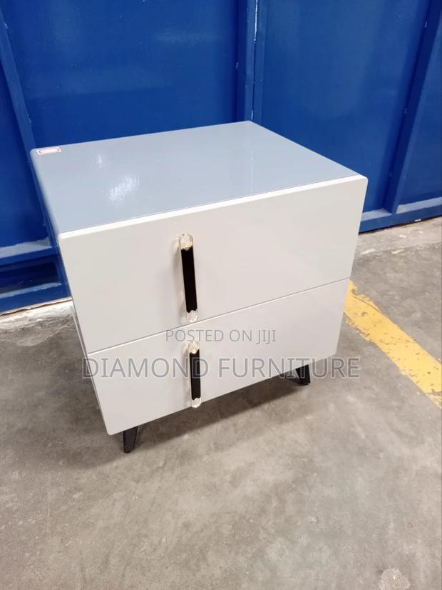 Stylish 2-Drawer Bedside Cabinet – Glossy Finish Modern Design - main view