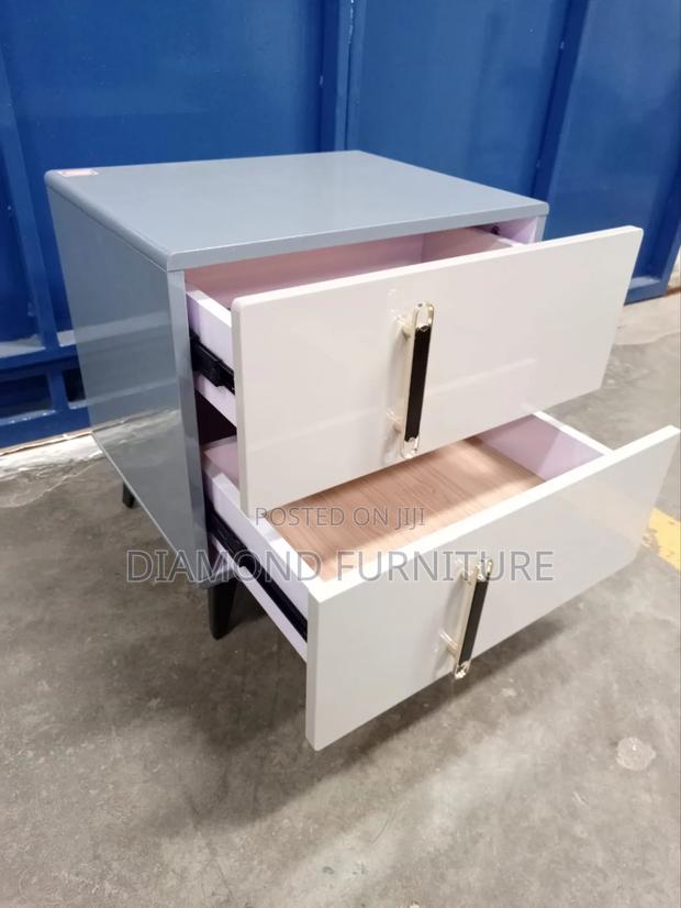 Stylish 2-Drawer Bedside Cabinet – Glossy Finish Modern Design - thumbnail 3