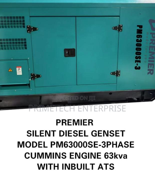 63kva Premier Silent Diesel Generator 3phase With Cummins Engine Best - main view