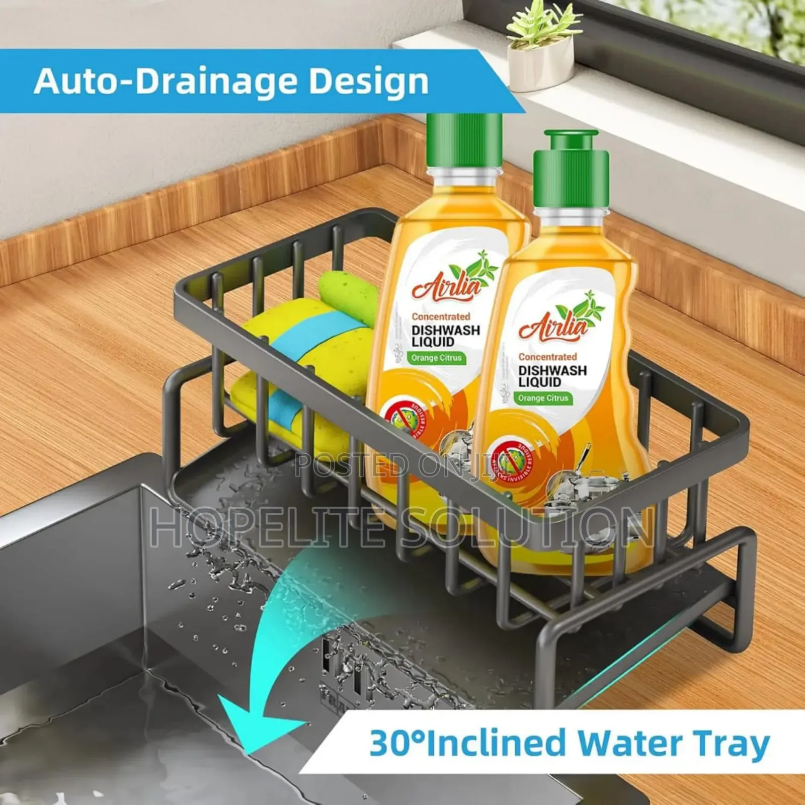 Upgraded Kitchen Sink Caddy Organizer Sponge Rack