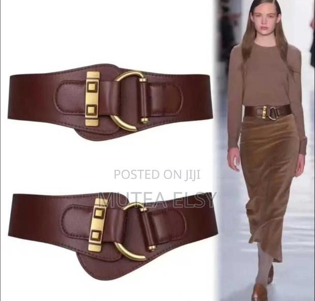 Black,Brawn Coffee Brawn Genuine Leather Elastic Women Belts