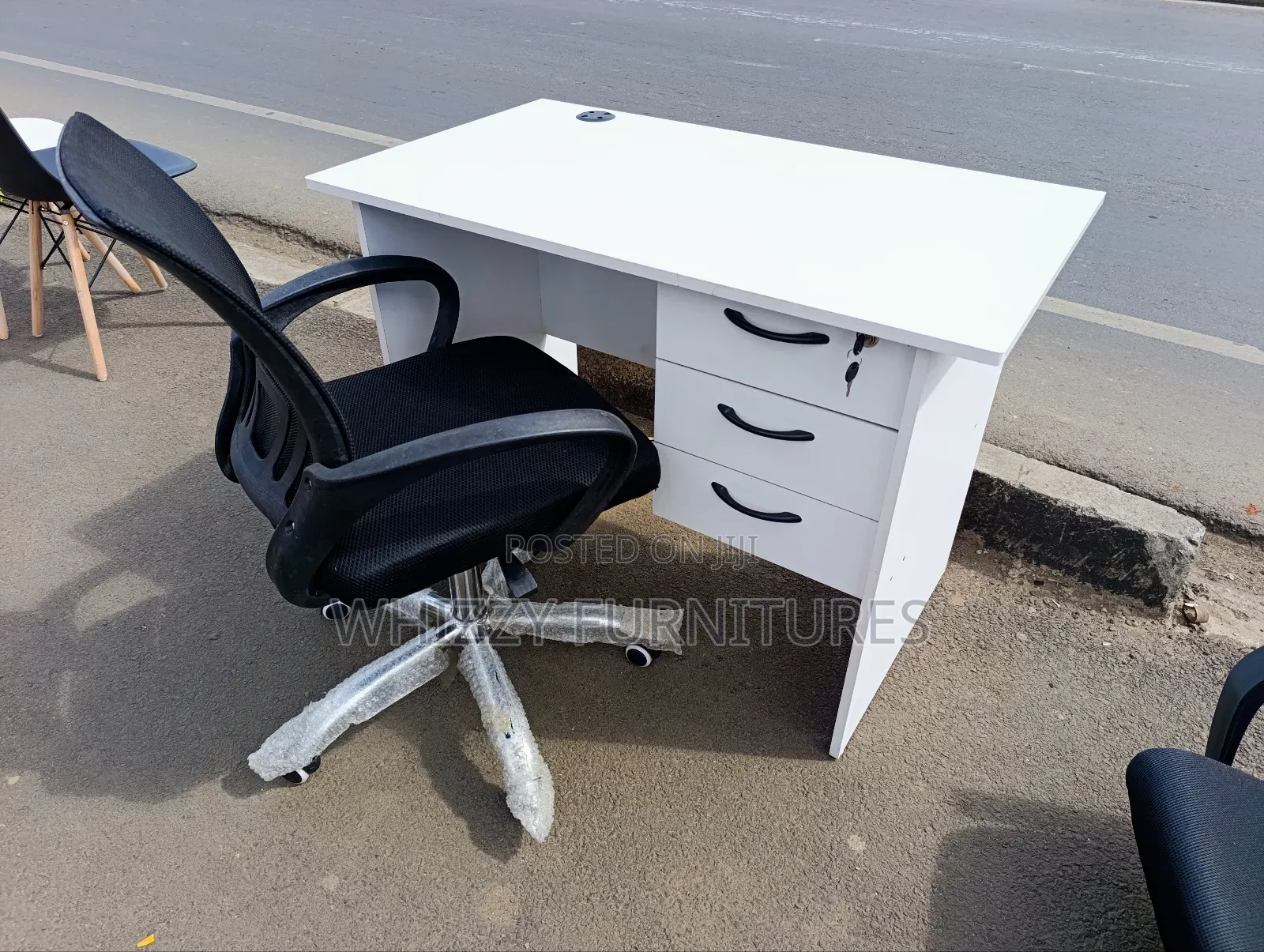 Office Study Table and Swivel Mesh Chair