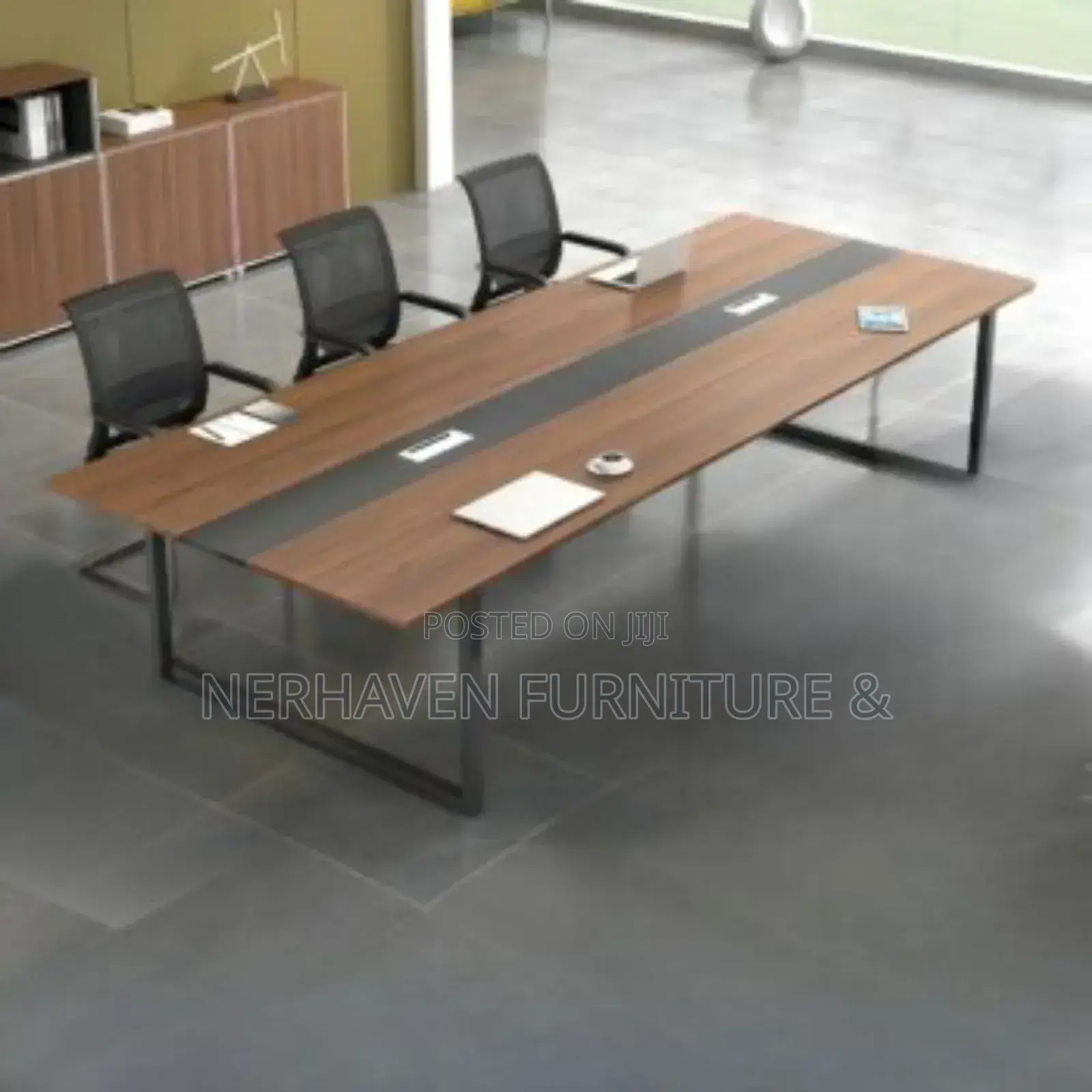 Spacious Boardroom Table With Cable Management Option