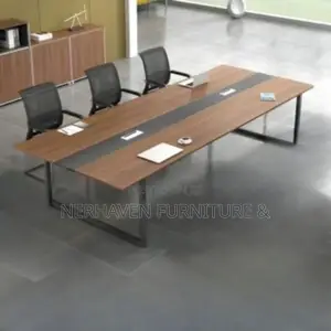 Spacious Boardroom Table With Cable Management Option