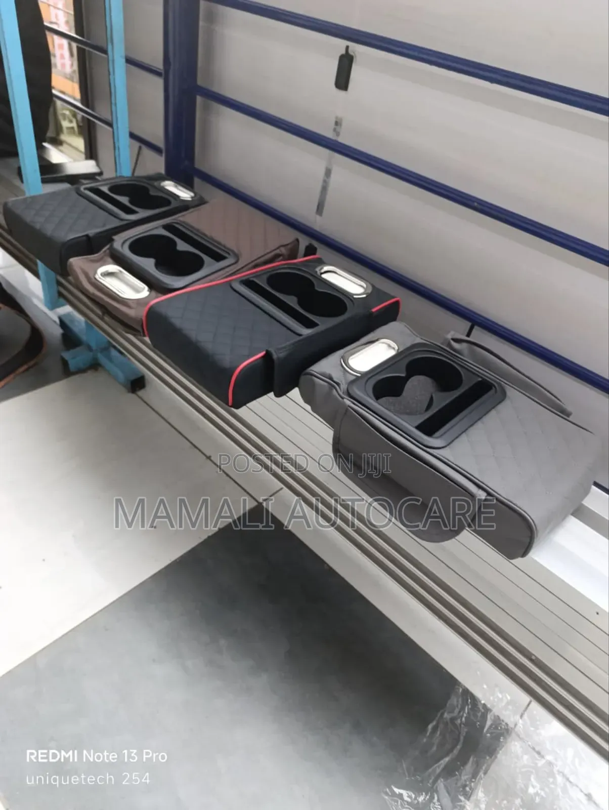Car Armrest Console Organizer With Tissue Box Phone Holder