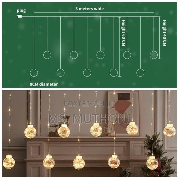 3.5 M (10 Balls )Christmas Led String Lights With Decorative Balls. - thumbnail 4