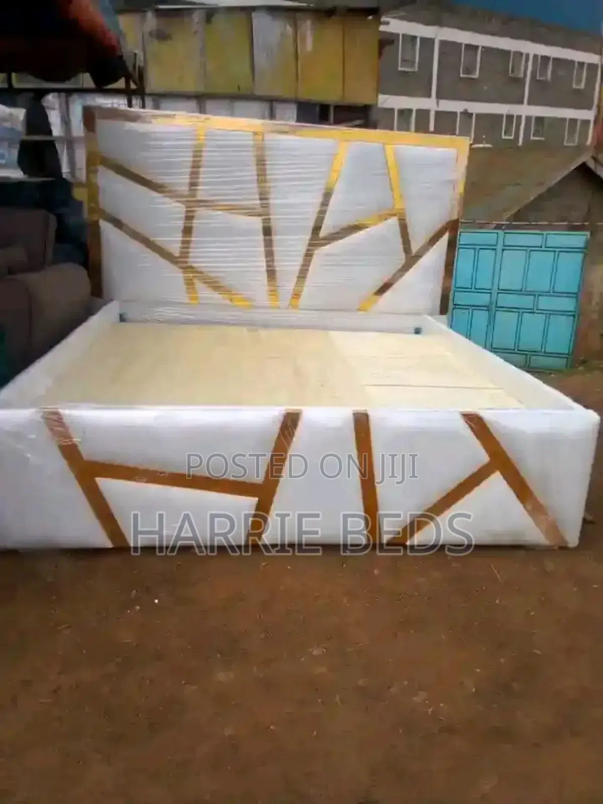 Classy Modern Bed With Gold Detail