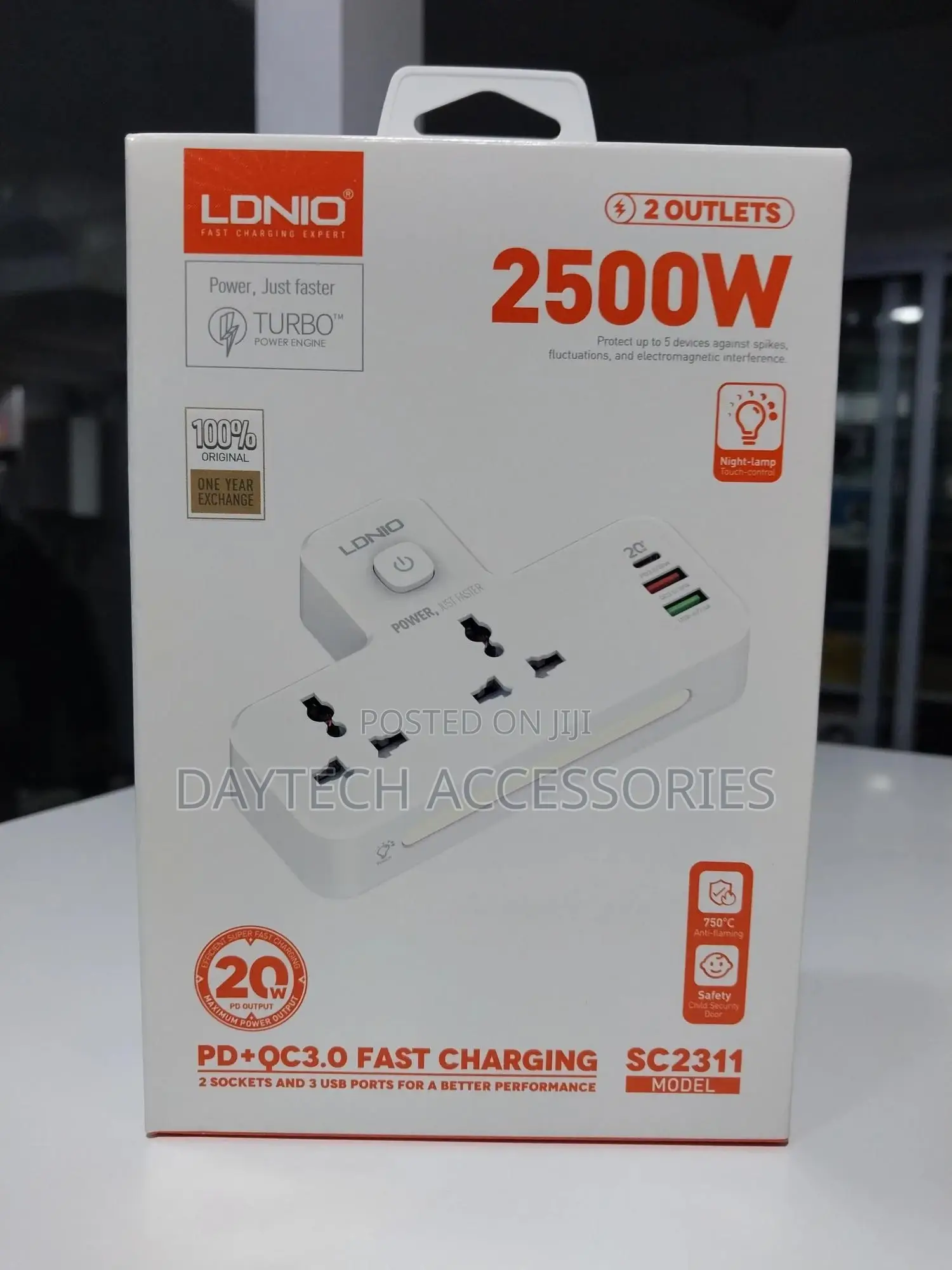 Ldnio Sc2311 2500w 2 Outlet Ports + 3 Usb Ports Power Strip