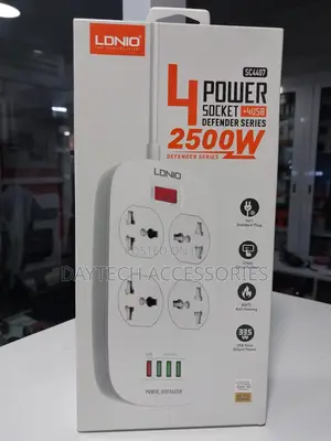 Ldnio Sc4407 Universal Extension Cord or Power Strip With 4 Usb Port.