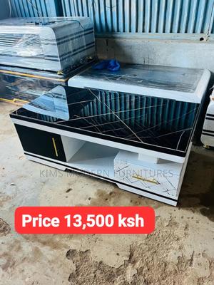 Coffee Table White Black With Drawer And Storage Doors - thumbnail 2