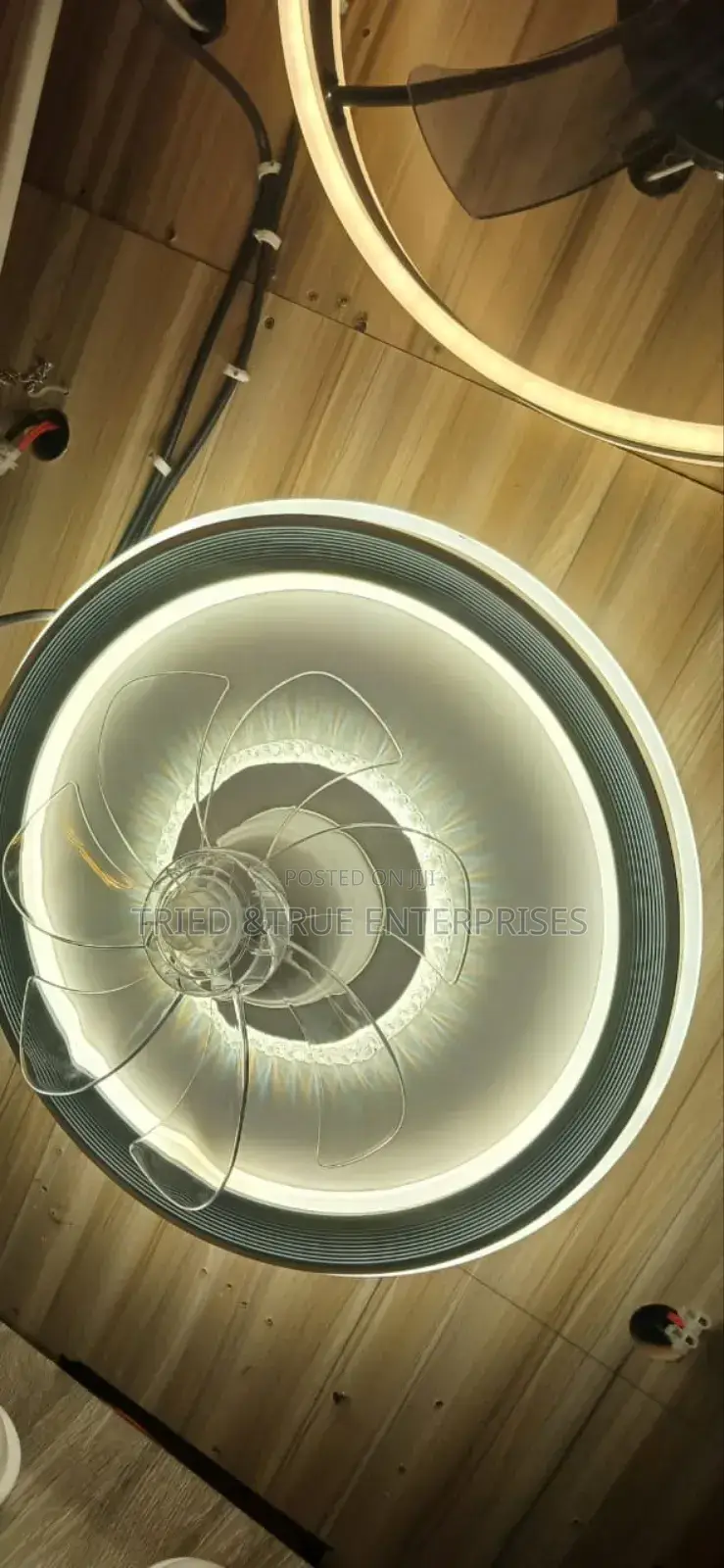 Unique Tricolour Ceiling Light Chandelier With Fan Jfd3