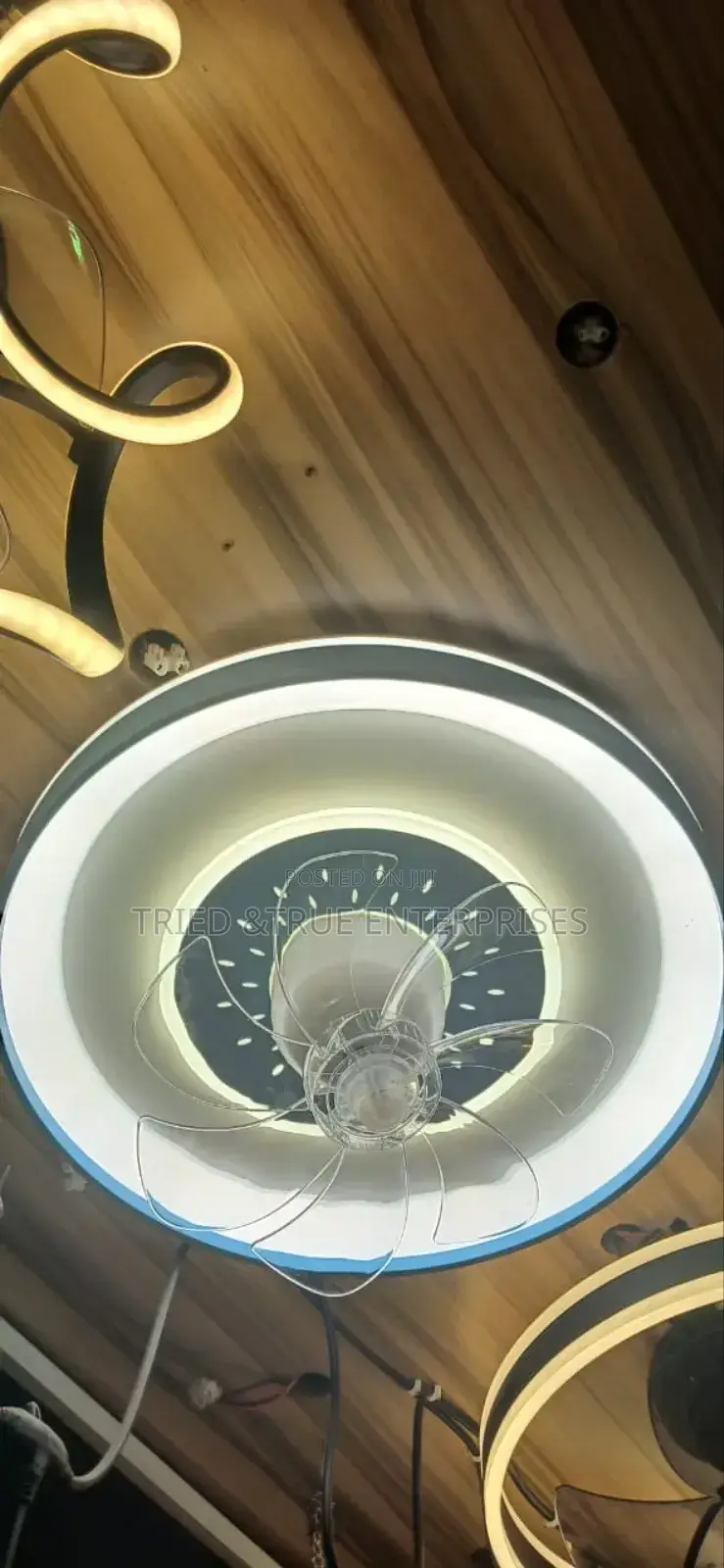 Unique Tricolour Ceiling Light Chandelier With Fan Jfd3