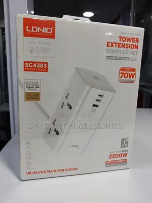 Ldnio Sc4383 70w Pd 2c1a 4ac (2500w) Tower Extension Power Socket