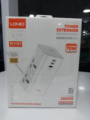 Ldnio Sc4383 70w Pd 2c1a 4ac (2500w) Tower Extension Power Socket