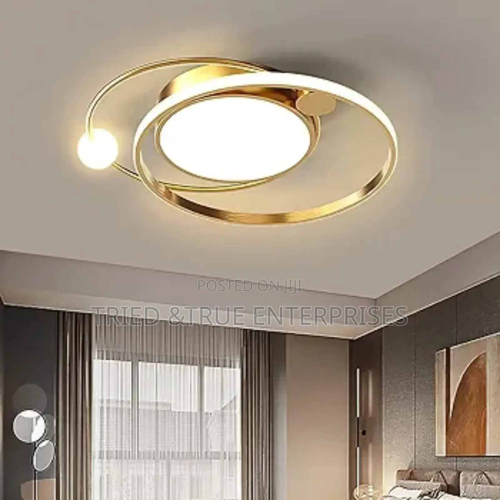 Modern Artistic Round Led Tricolour Chandelier Ceiling Light Hf4