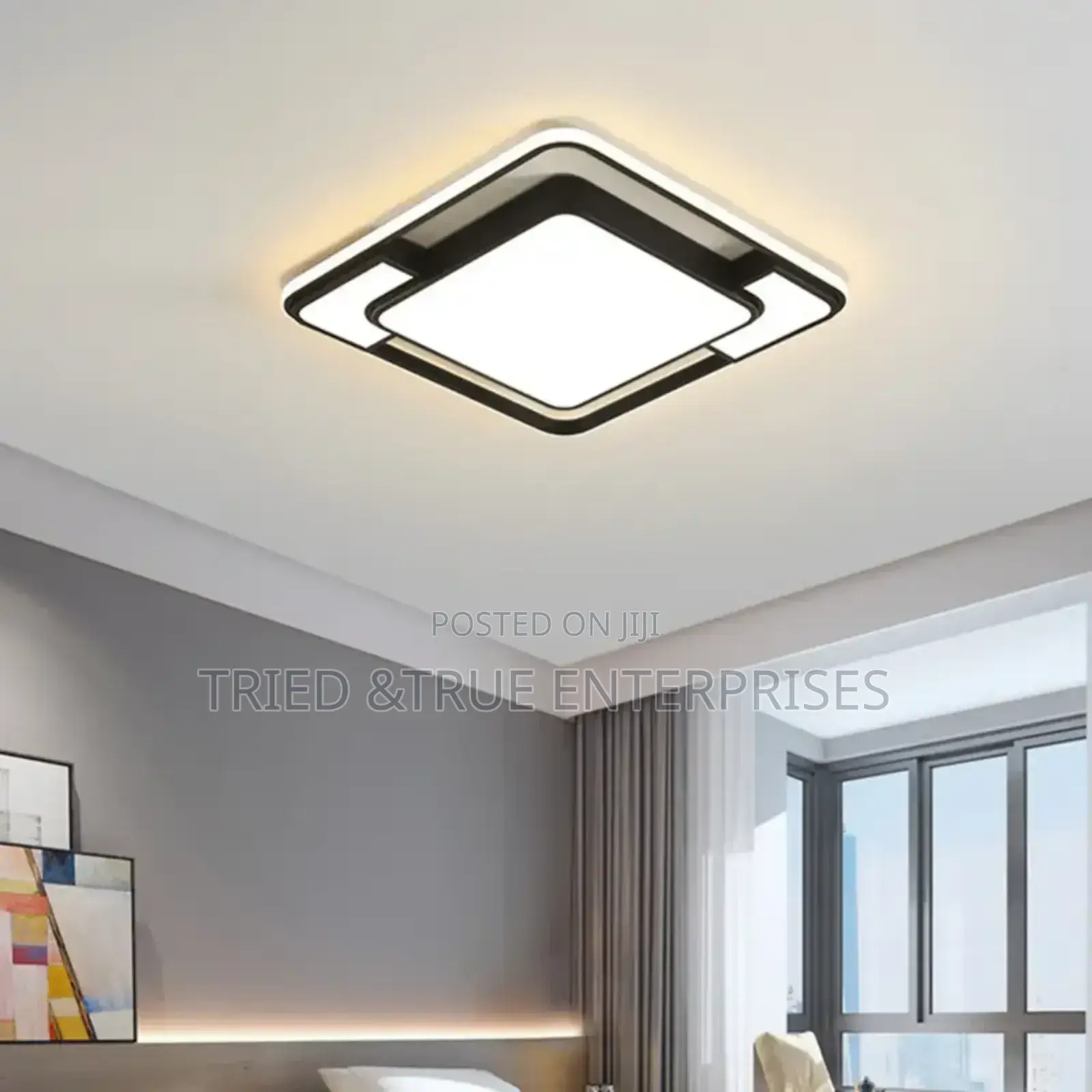 Vintage Modern Led Square Tricolour Chandelier Ceiling Light Kb5