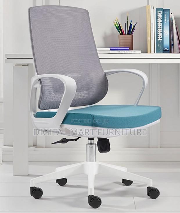 Office Chair: Fabric Blue Mesh Chair